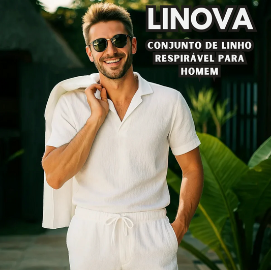 LINOVA | CONJUNTO DE LINHO RESPIRÁVEL PARA HOMEM